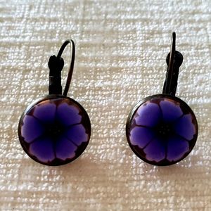 Handmade earrings - blue flowers